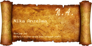 Nika Anzelma névjegykártya